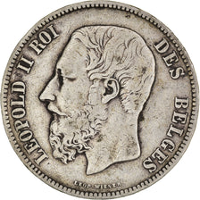 Coin, Belgium, Leopold II, 5 Francs, 5 Frank, 1870, Brussels, VF(30-35), Silver
