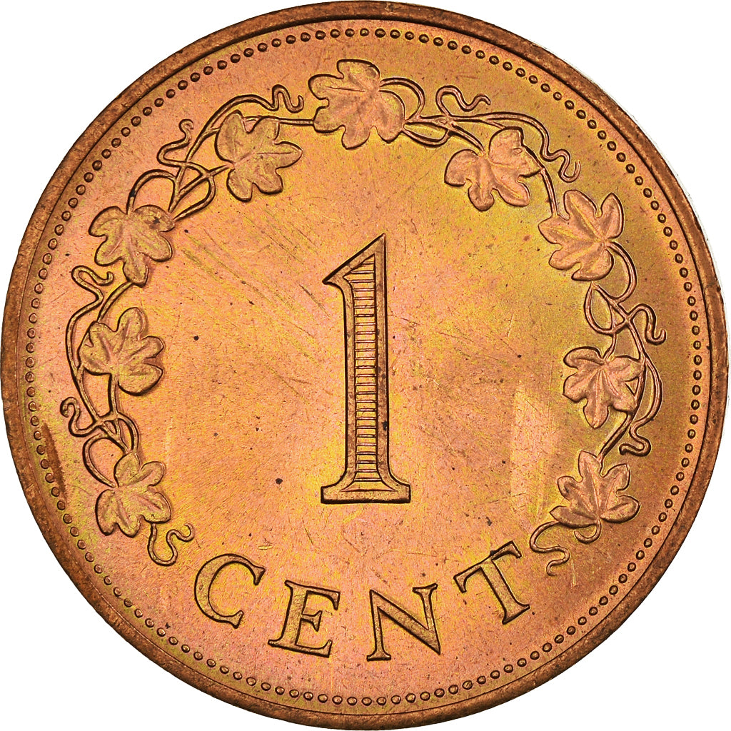 Coin, Malta, Cent, 1977, British Royal Mint, AU(55-58), Bronze, KM:8