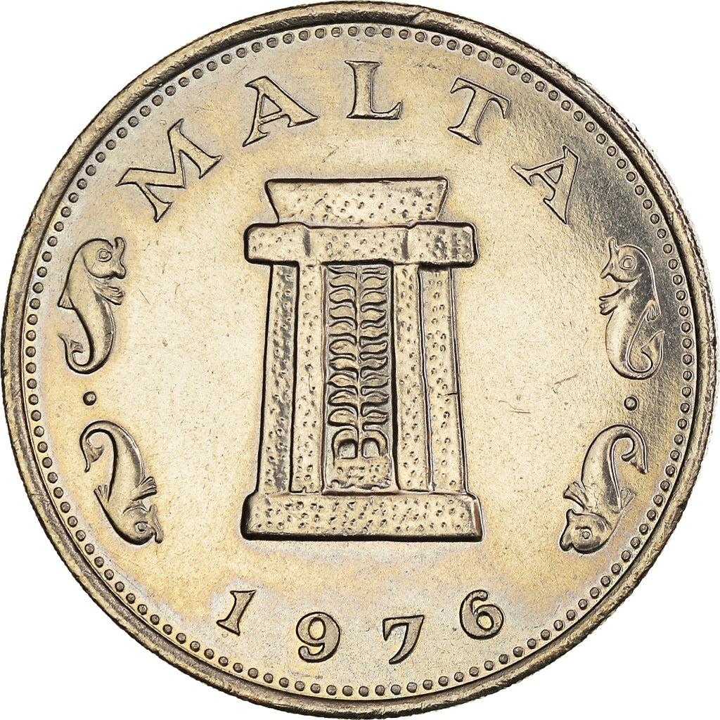 Coin, Malta, 5 Cents, 1976, British Royal Mint, MS(60-62), Copper-nickel, KM:10