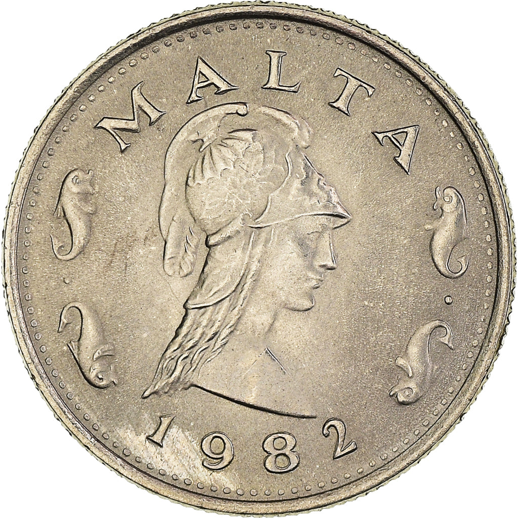 Coin, Malta, 2 Cents, 1982, British Royal Mint, MS(63), Copper-nickel, KM:9