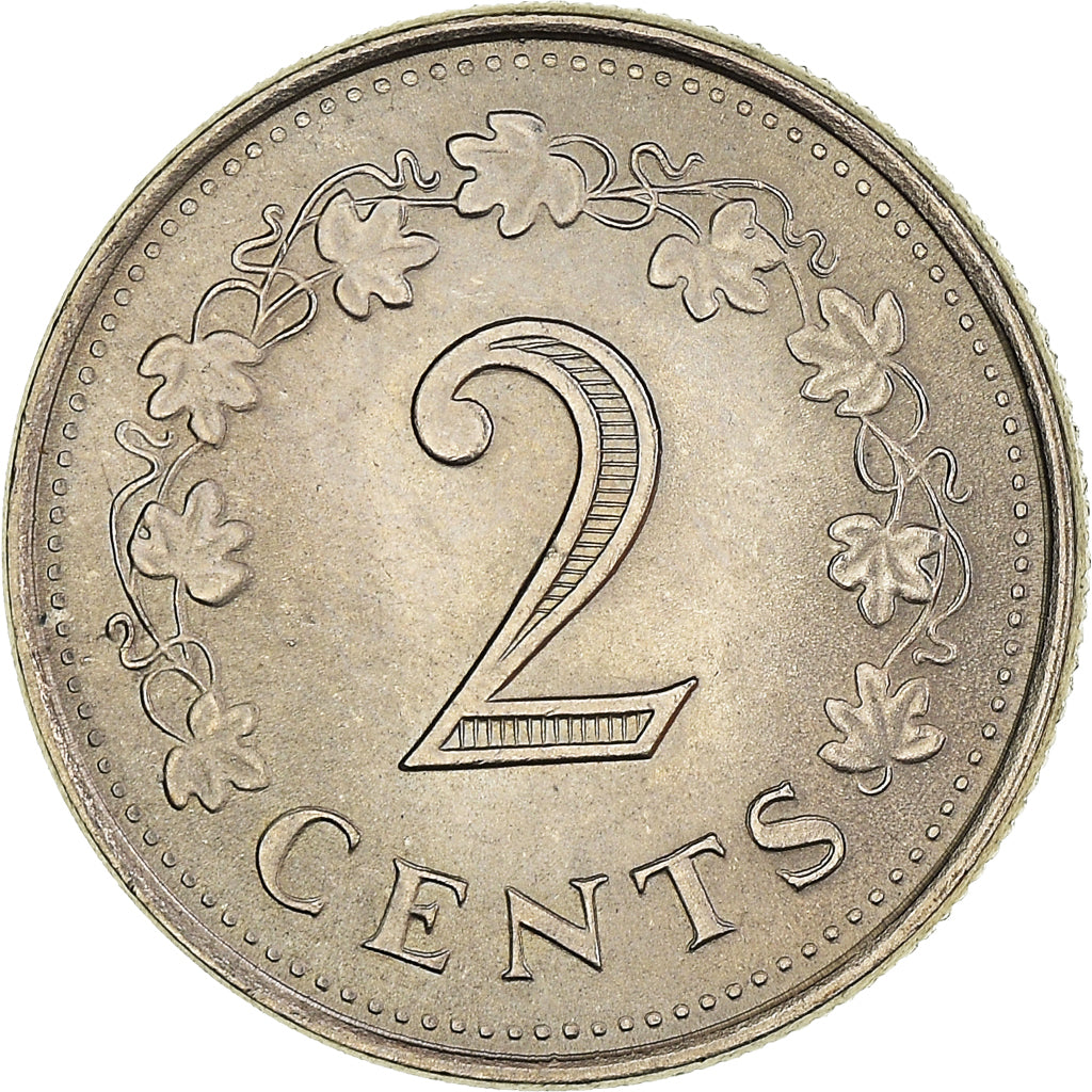 Coin, Malta, 2 Cents, 1982, British Royal Mint, MS(63), Copper-nickel, KM:9