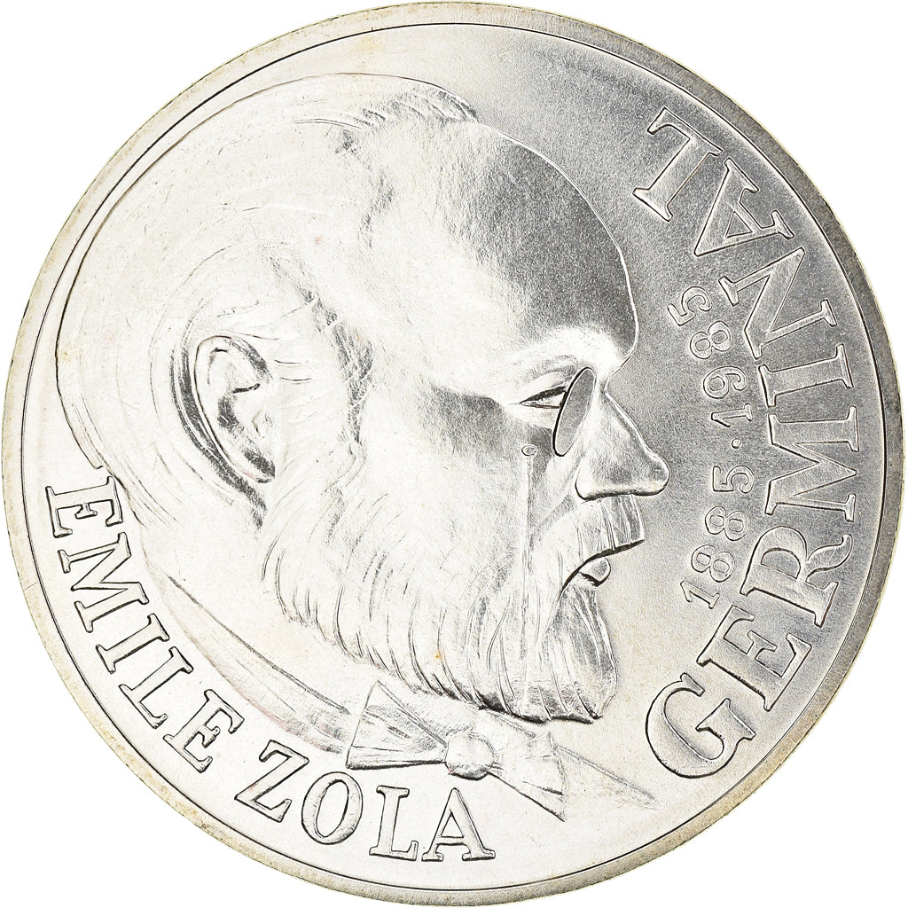 Monnaie, France, Germinal, 100 Francs, 1985, Paris, Emile Zola, FDC, Argent