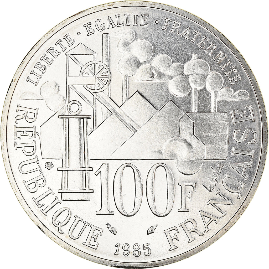 Monnaie, France, Germinal, 100 Francs, 1985, Paris, Emile Zola, FDC, Argent