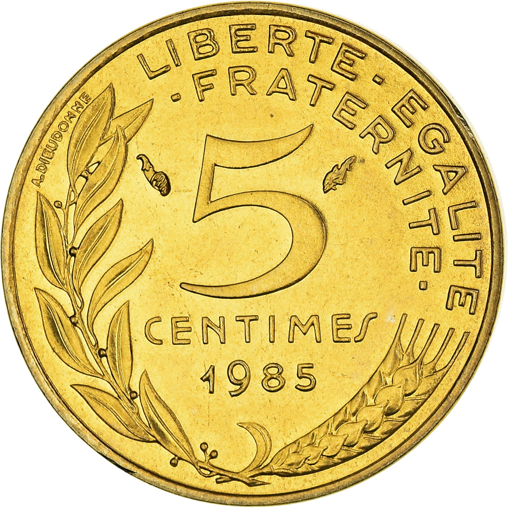 Moneta, Francia, Marianne, 5 Centimes, 1985, Paris, FDC, Alluminio-bronzo