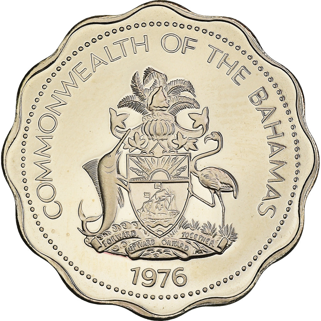 Coin, Bahamas, Elizabeth II, 10 Cents, 1976, Franklin Mint, U.S.A., Proof