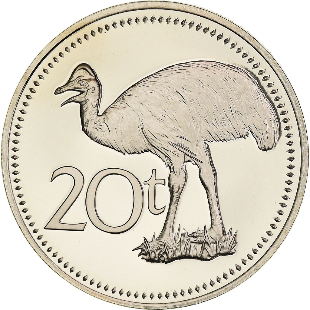 Münze, Papua New Guinea, 20 Toea, 1976, Franklin Mint, Proof, STGL