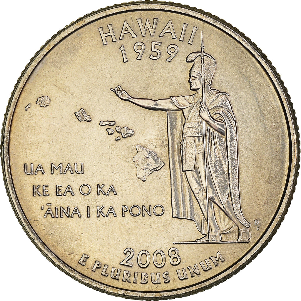 Coin, United States, Quarter, 2008, U.S. Mint, Philadelphia, Hawaii 1959