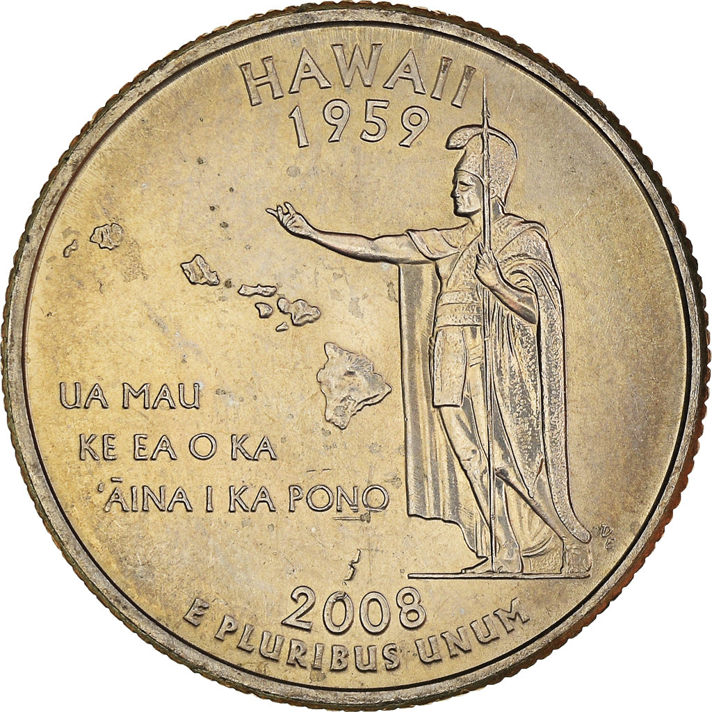 Coin, United States, Quarter, 2008, U.S. Mint, Philadelphia, Hawaii 1959