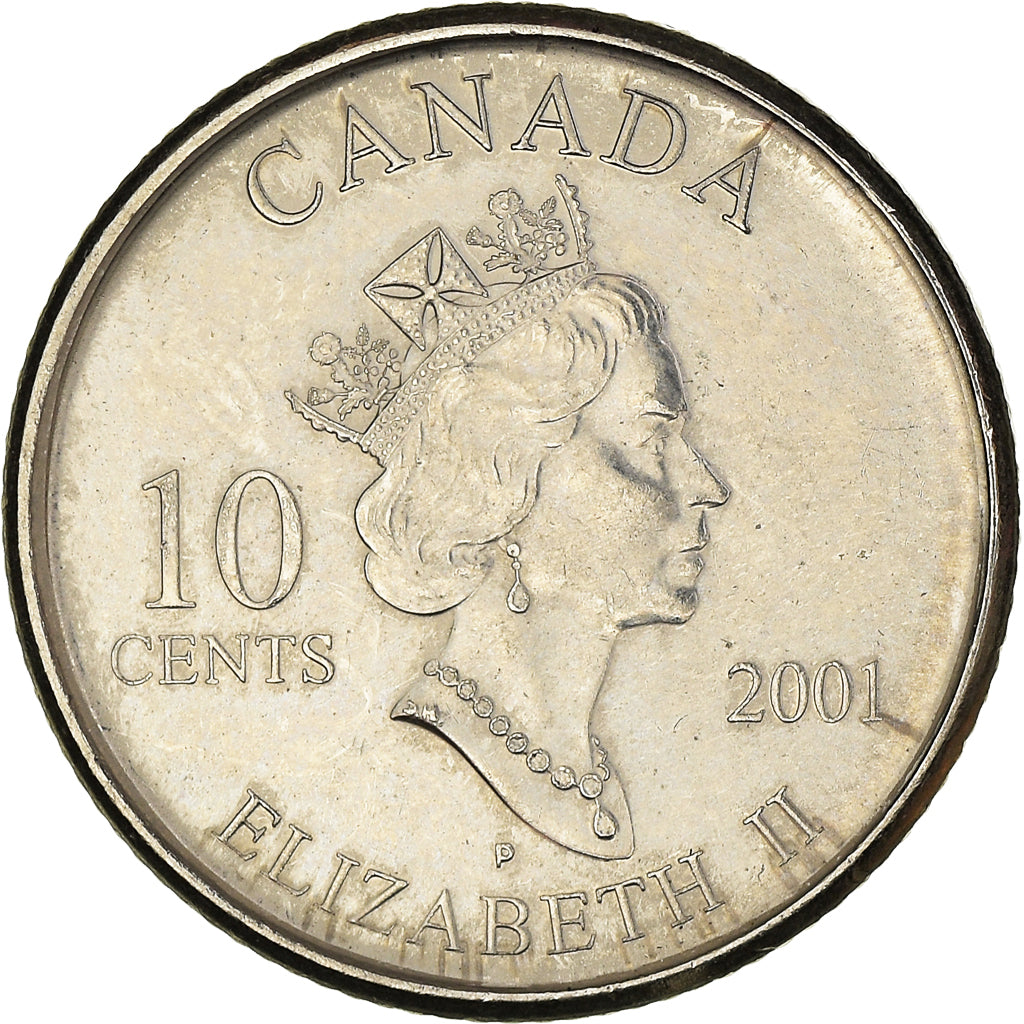 Coin, Canada, Elizabeth II, 10 Cents, 2001, Royal Canadian Mint, MS(60-62)