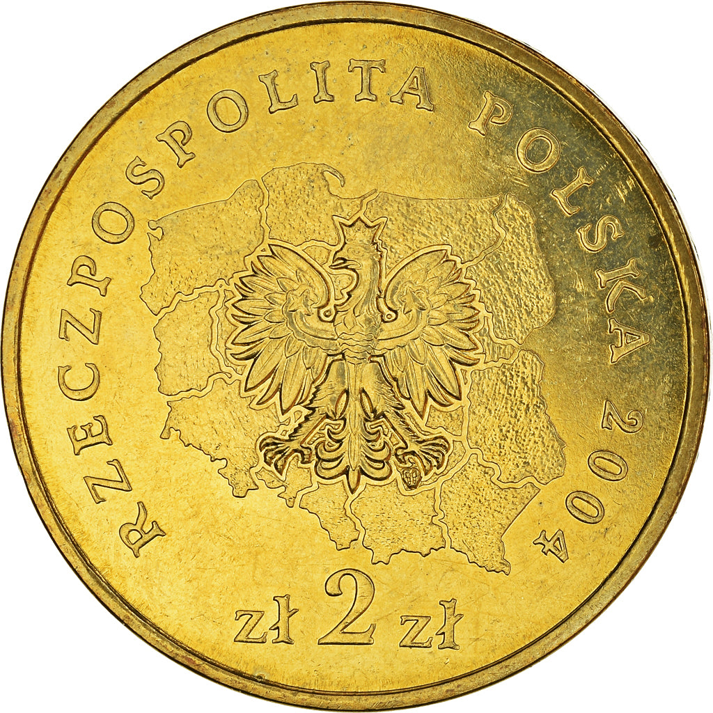 Coin, Poland, 2 Zlote, 2004, Warsaw, MS(63), Brass, KM:487