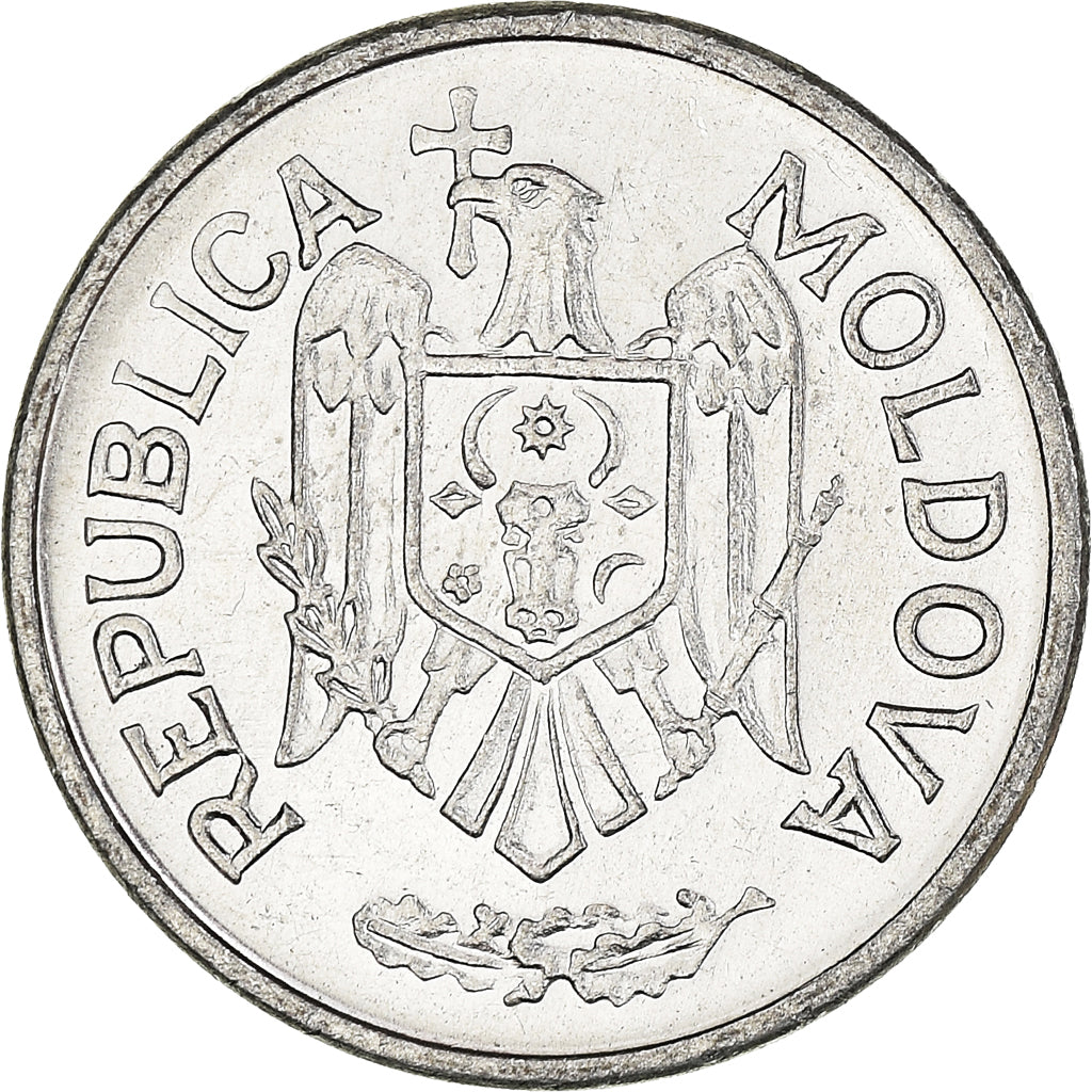 Coin, Moldova, 10 Bani, 1996, MS(63), Aluminum, KM:7