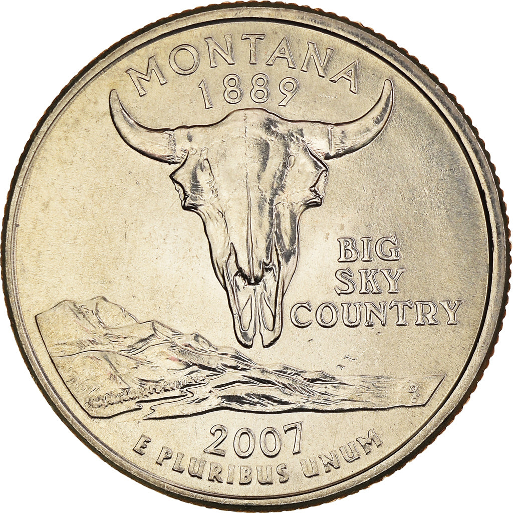 Moneta, Stati Uniti, Quarter, 2007, U.S. Mint, Denver, Montana 1887, SPL, Rame