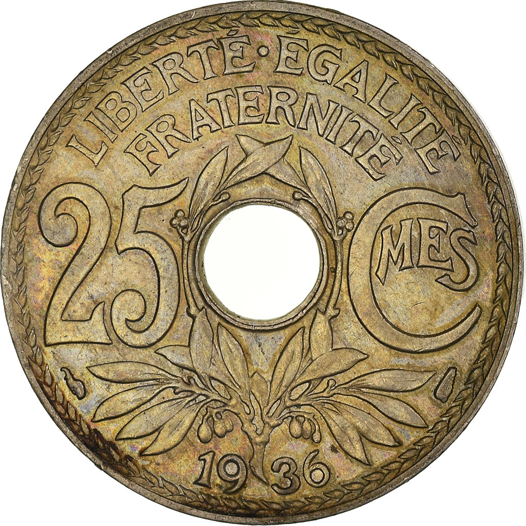 Monnaie, France, Lindauer, 25 Centimes, 1936, TB+, Cupro-nickel, Gadoury:380