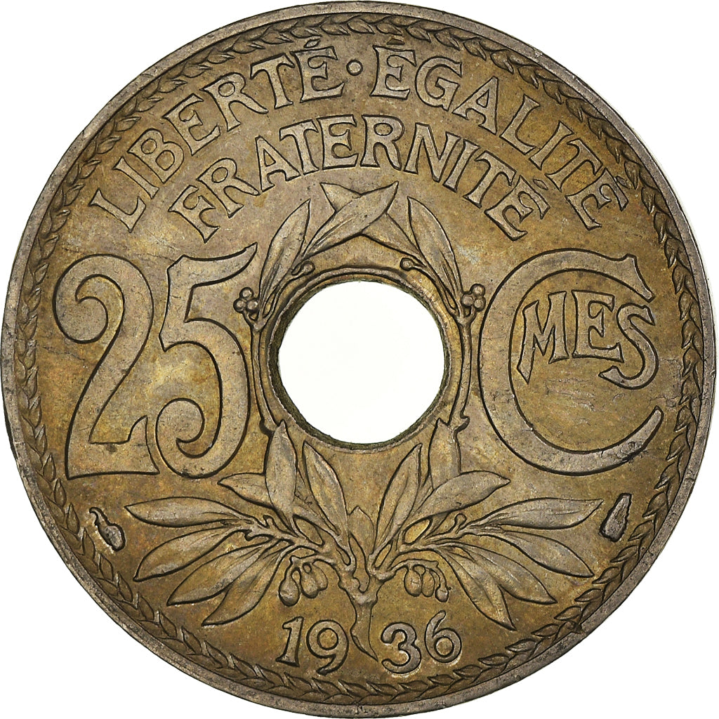 Monnaie, France, Lindauer, 25 Centimes, 1936, TTB, Cupro-nickel, Gadoury:380