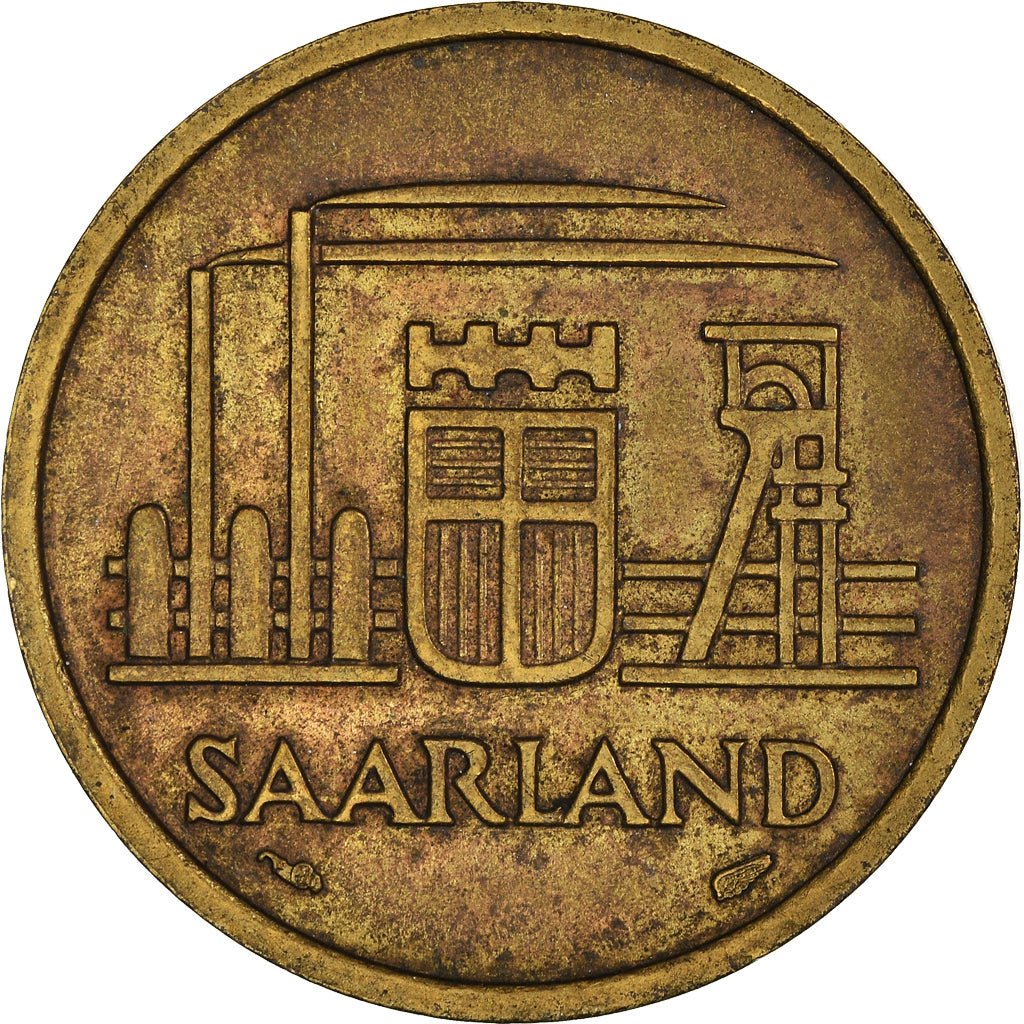 Moneta, SAARLAND, 20 Franken, 1954, Paris, MB+, Alluminio-bronzo, KM:2