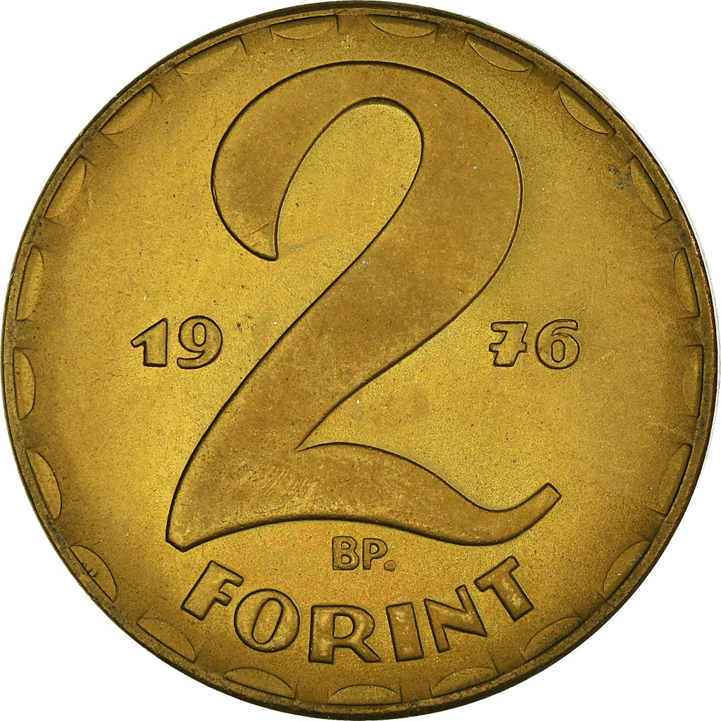 Moeda, Hungria, 2 Forint, 1976, VF(30-35), Latão, KM:591