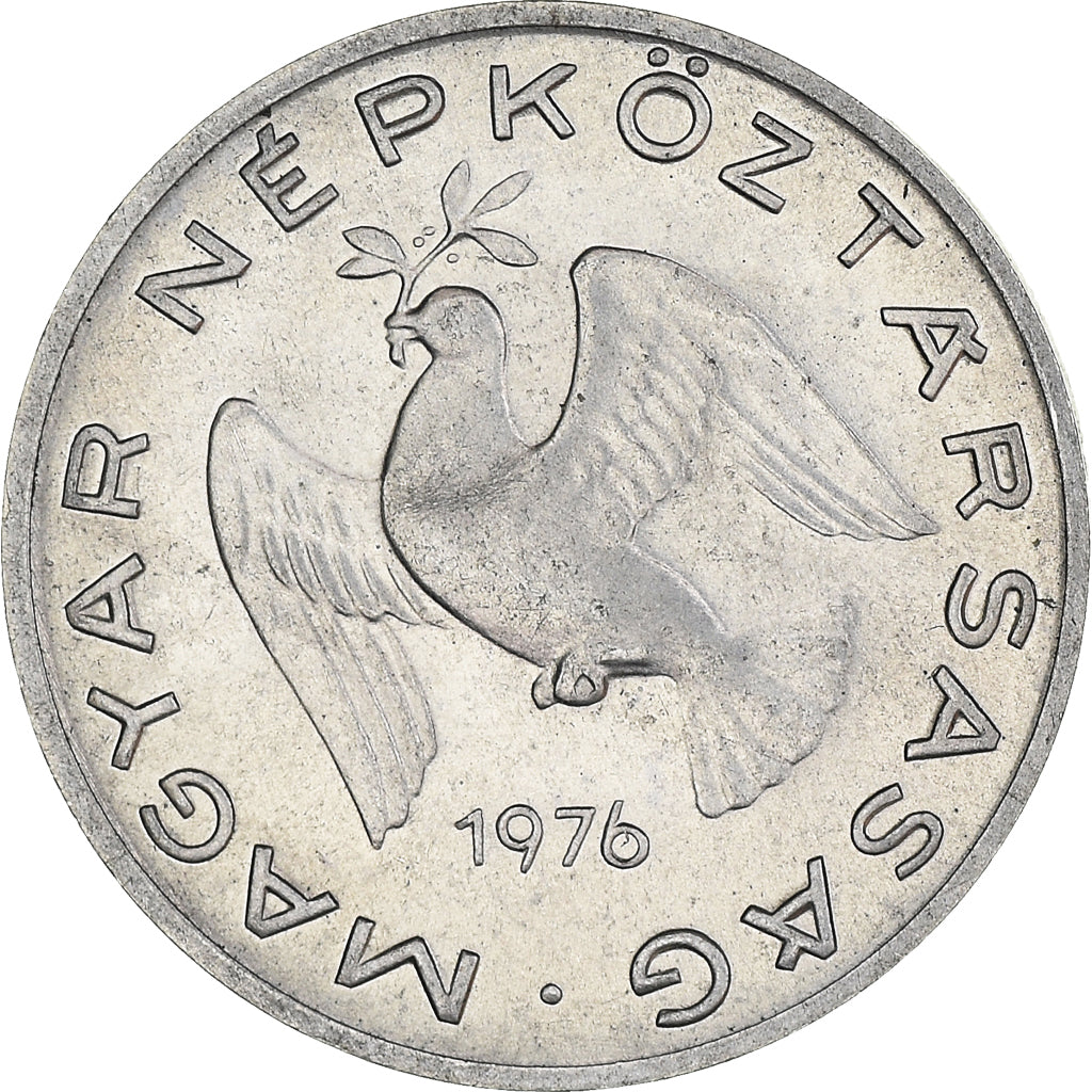 Coin, Hungary, 10 Filler, 1976, Budapest, MS(60-62), Aluminum, KM:572
