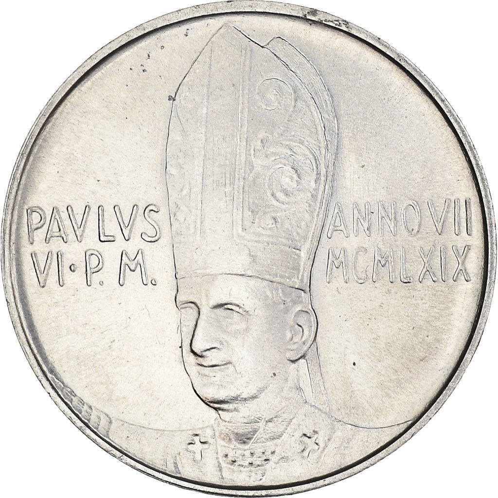 Coin, VATICAN CITY, Paul VI, 5 Lire, 1969, Roma, MS(63), Aluminum, KM:110