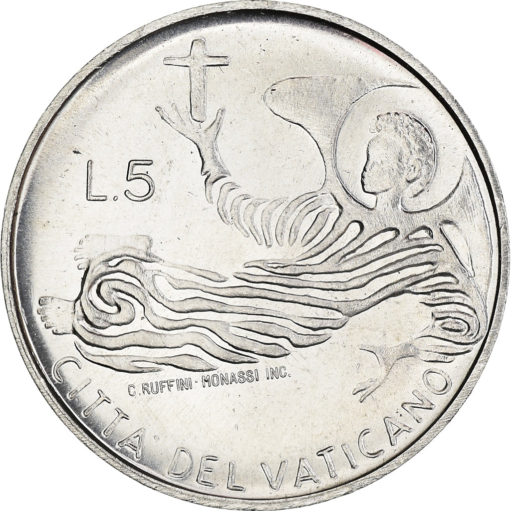 Coin, VATICAN CITY, Paul VI, 5 Lire, 1969, Roma, MS(63), Aluminum, KM:110