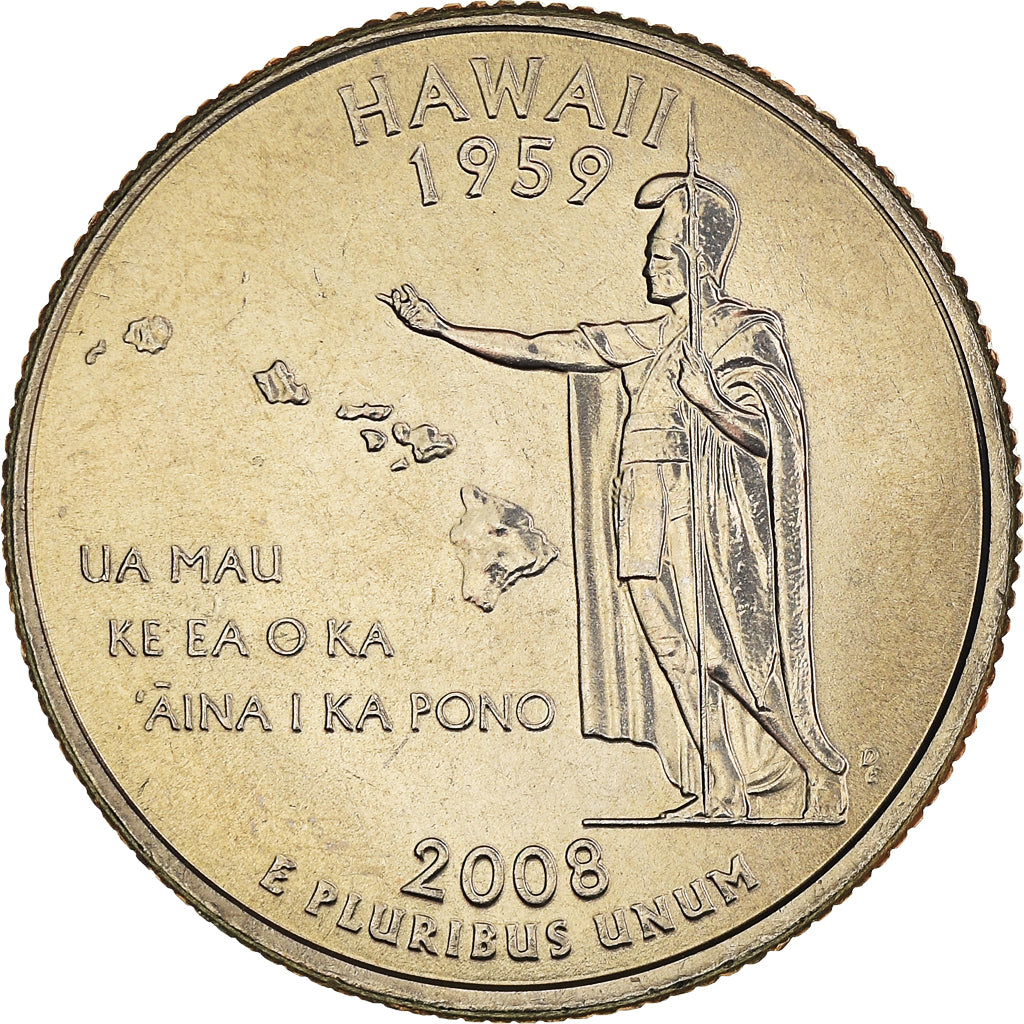 Monnaie, États-Unis, Quarter, 2008, U.S. Mint, Philadelphie, Hawaii 1959, SPL
