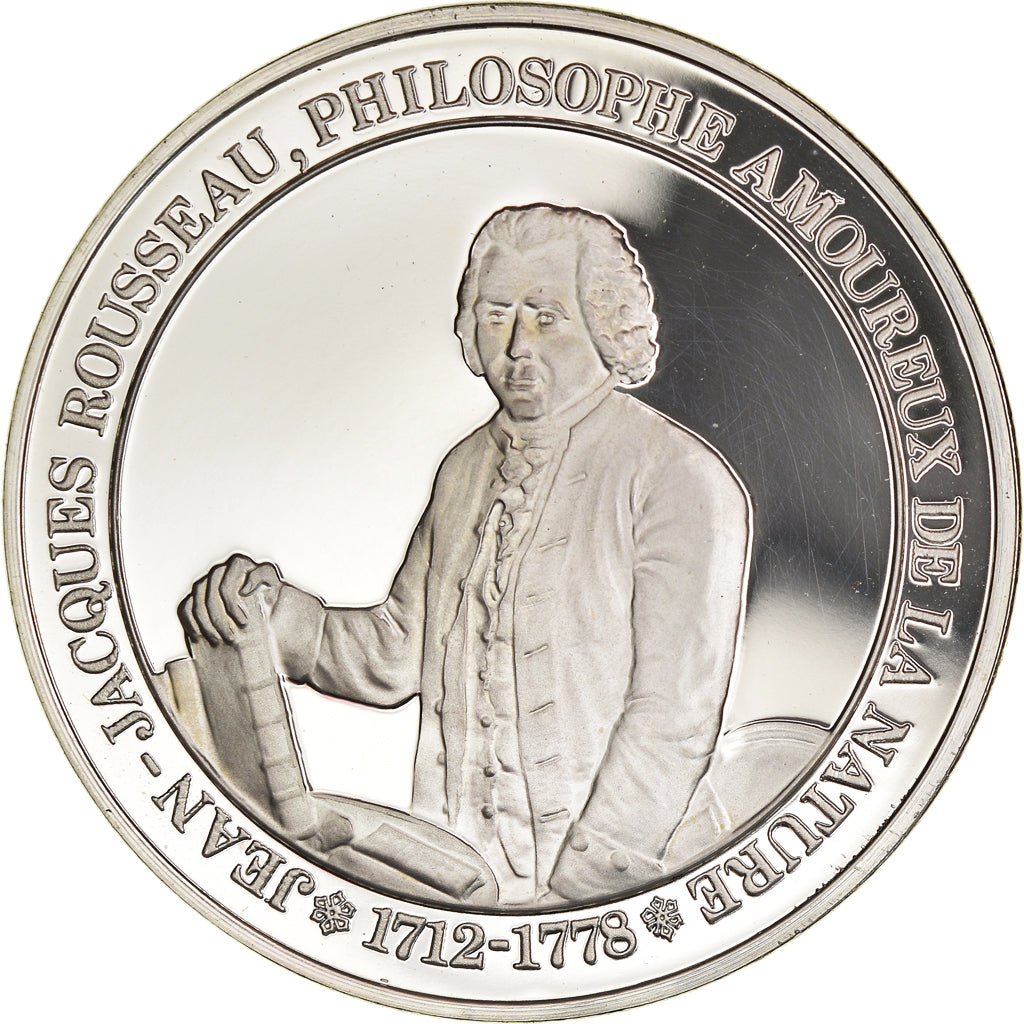 France, Médaille, Philosophie, Jean-Jacques Rousseau, History, FDC, Argent