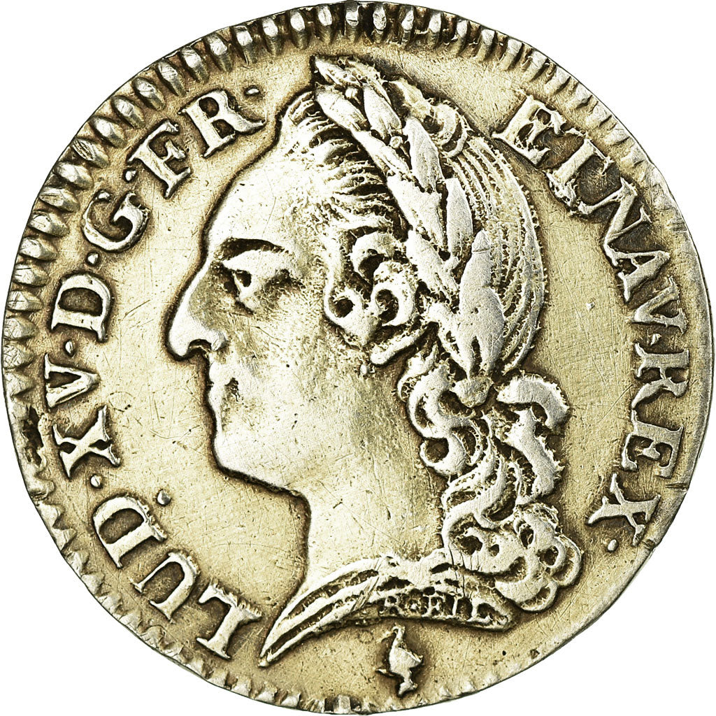 Coin, France, Louis XV, 1/10 Écu à la vieille tête, 12 Sols, 1/10 ECU, 1771