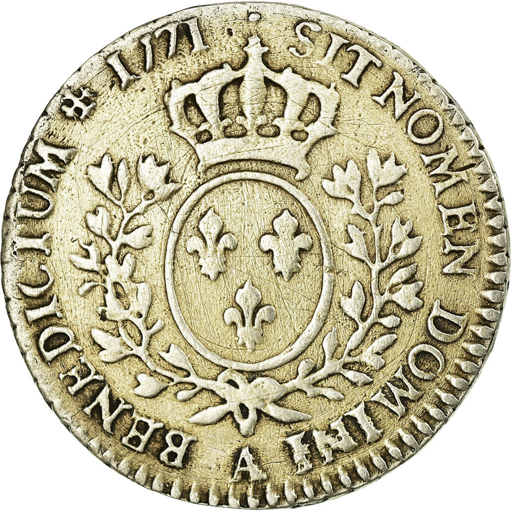 Coin, France, Louis XV, 1/10 Écu à la vieille tête, 12 Sols, 1/10 ECU, 1771