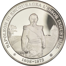 France, Medal, Napoléon III encouragea l'Essor Industriel, MS(65-70), Silver