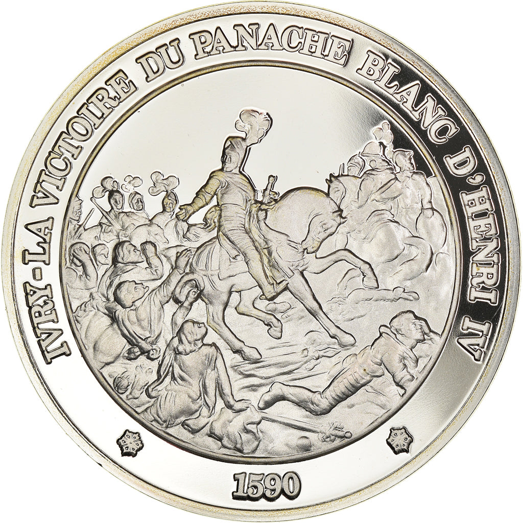 France, Medal, Ivry, La Victoire du Panache Blanc d'Henri IV 1590, MS(65-70)