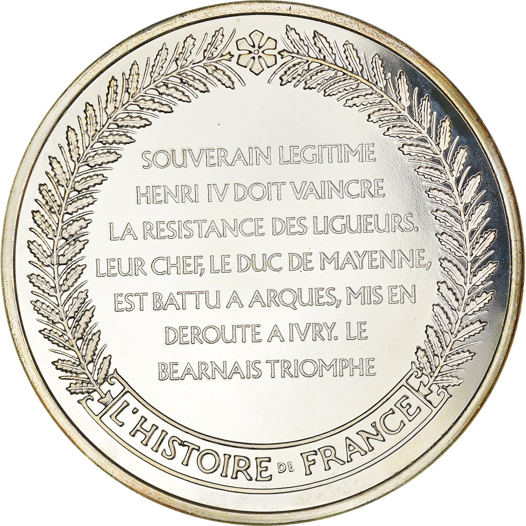 France, Medal, Ivry, La Victoire du Panache Blanc d'Henri IV 1590, MS(65-70)