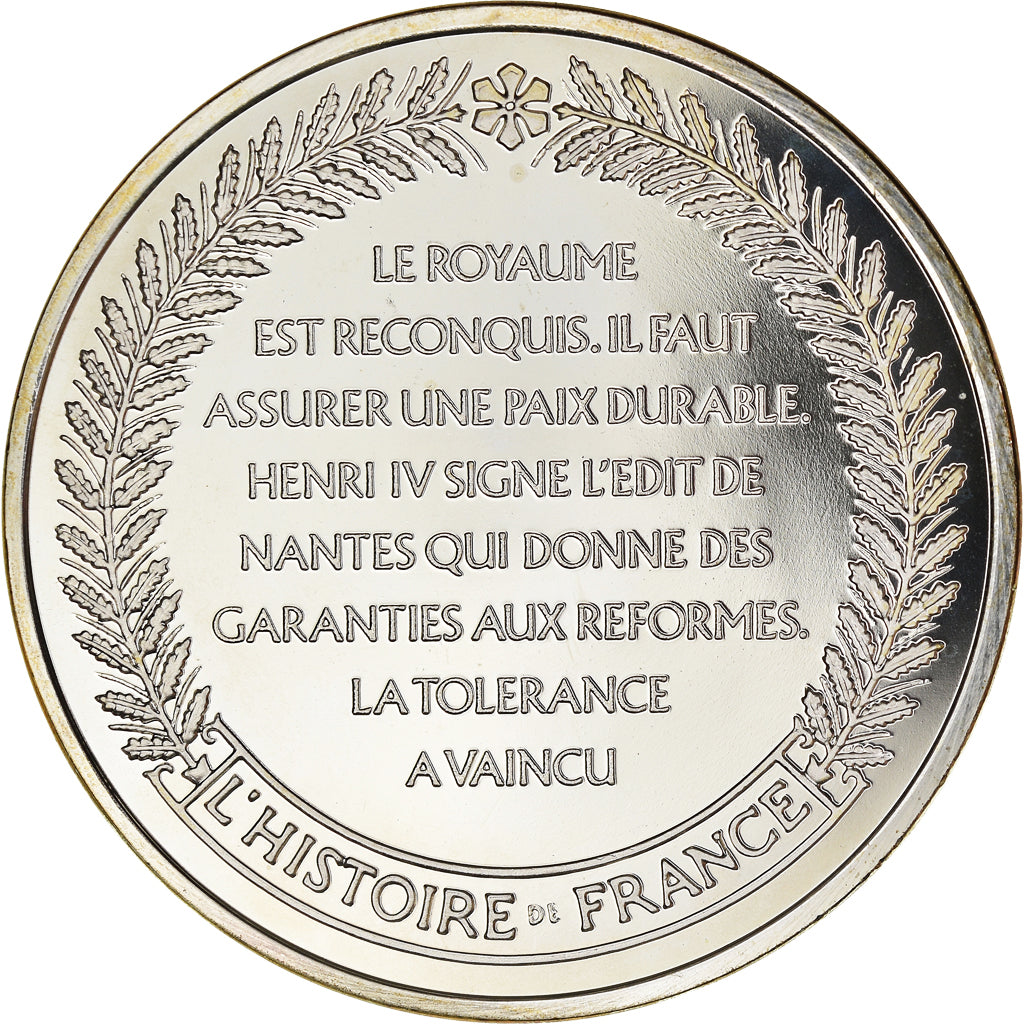 Francia, medaglia, Henri IV signe l'Edit de Nantes, FDC, Argento