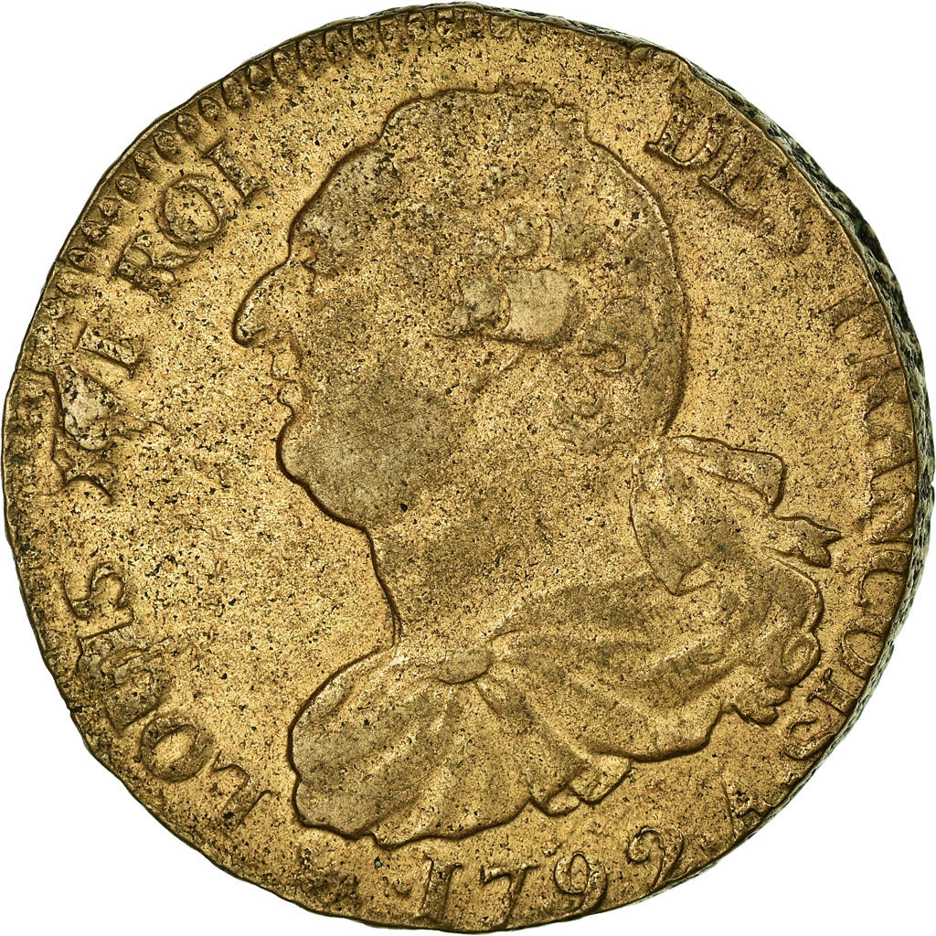 Coin, France, 2 sols françois, 2 Sols, 1792, Paris, EF(40-45), Bronze