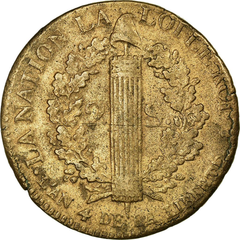 Coin, France, 2 sols françois, 2 Sols, 1792, Paris, EF(40-45), Bronze
