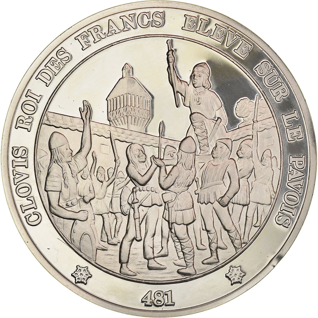 Francia, medalla, French Fifth Republic, Clovis roi des Francs élevé sur le