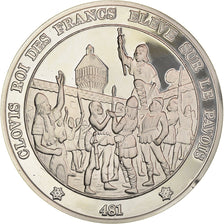 Francia, medalla, French Fifth Republic, Clovis roi des Francs élevé sur le