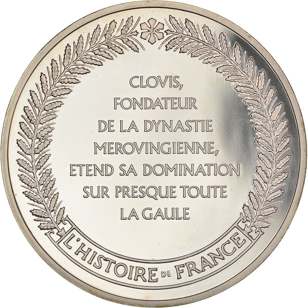 Francia, medalla, French Fifth Republic, Clovis roi des Francs élevé sur le