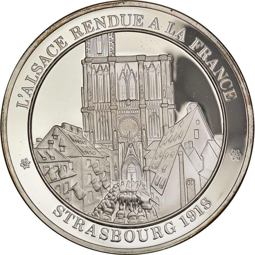 Francia, medalla, Armistice, l'Alsace rendue à la France, History, FDC, Plata