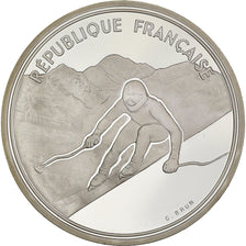 Münze, Frankreich, Alpine skiing, 100 Francs, 1989, BE, STGL, Silber, KM:971