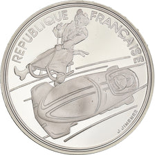 Monnaie, France, Bobsleigh, 100 Francs, 1990, Albertville 92, FDC, Argent
