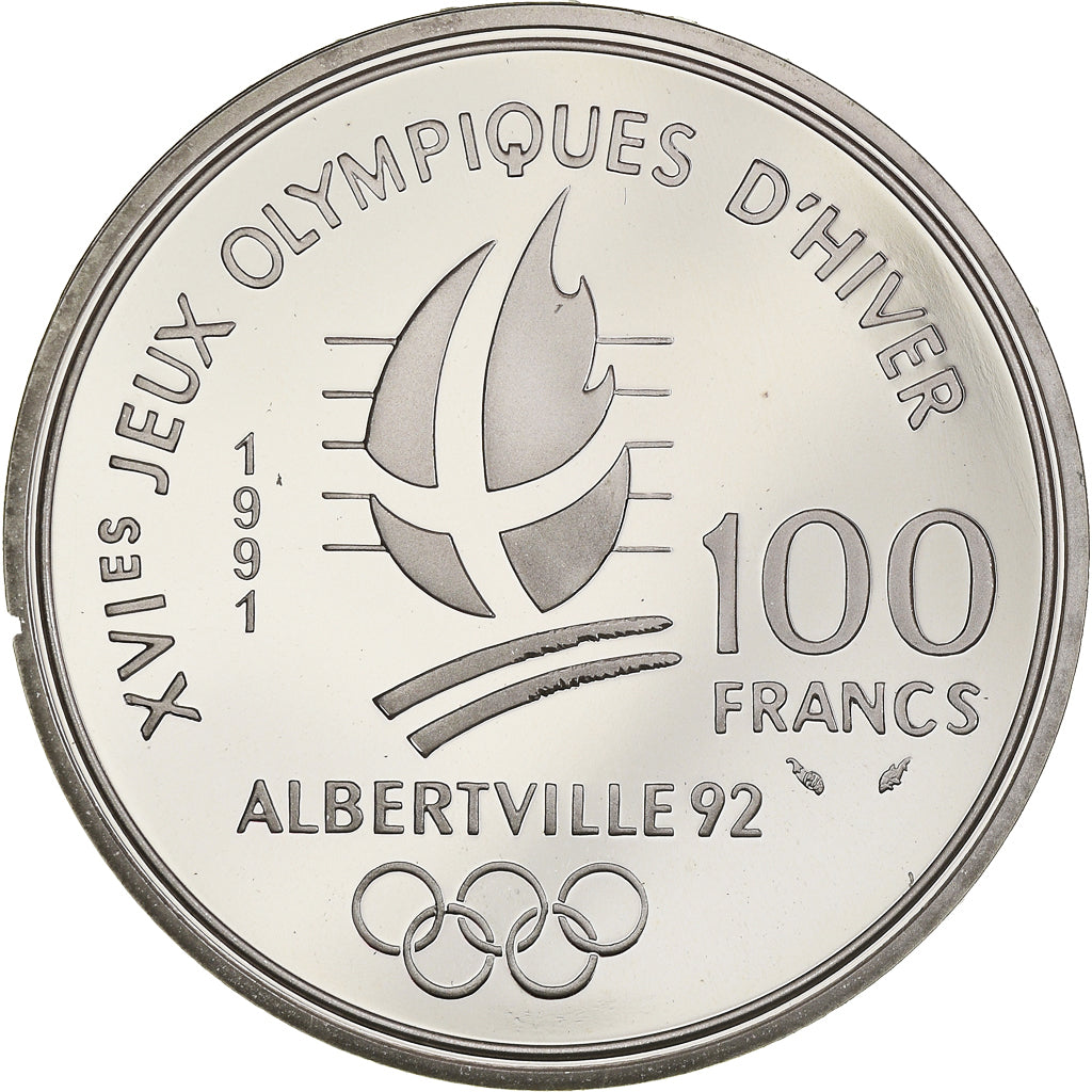 Monnaie, France, Hockey, 100 Francs, 1991, BE, FDC, Argent, Gadoury:C16, KM:993
