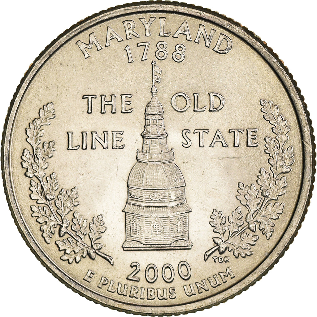 Monnaie, États-Unis, Maryland 1788, The old line State, Quarter, 2000, U.S.