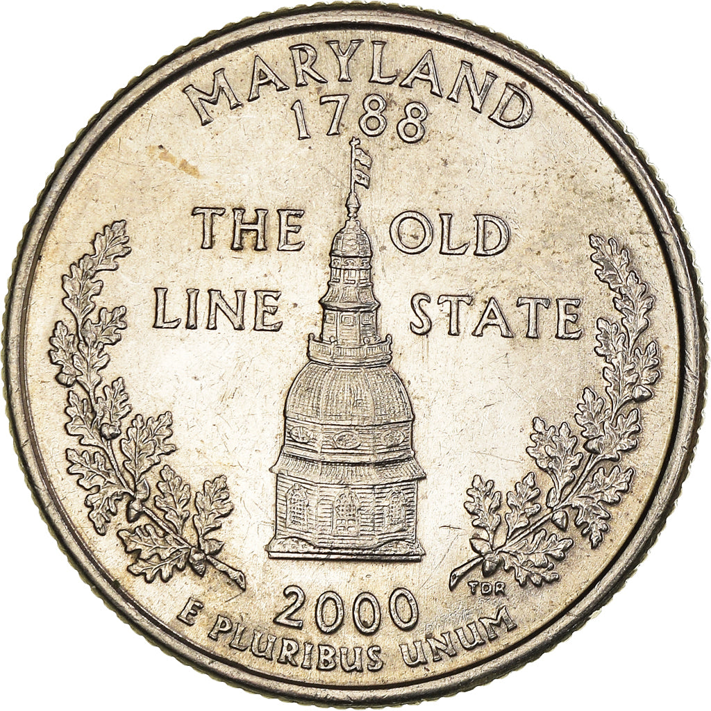 Monnaie, États-Unis, Maryland 1788, The old line State, Quarter, 2000, U.S.