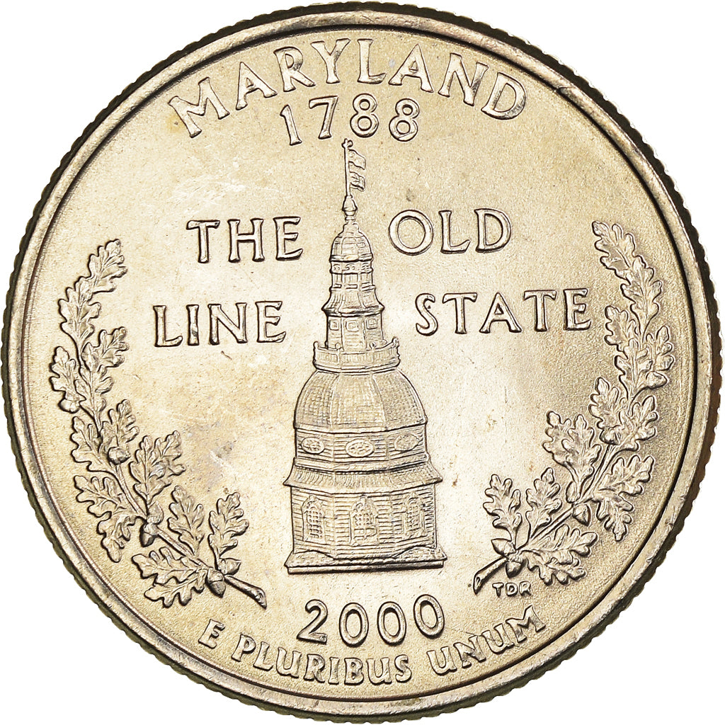Monnaie, États-Unis, Maryland 1788, The old line State, Quarter, 2000, U.S.