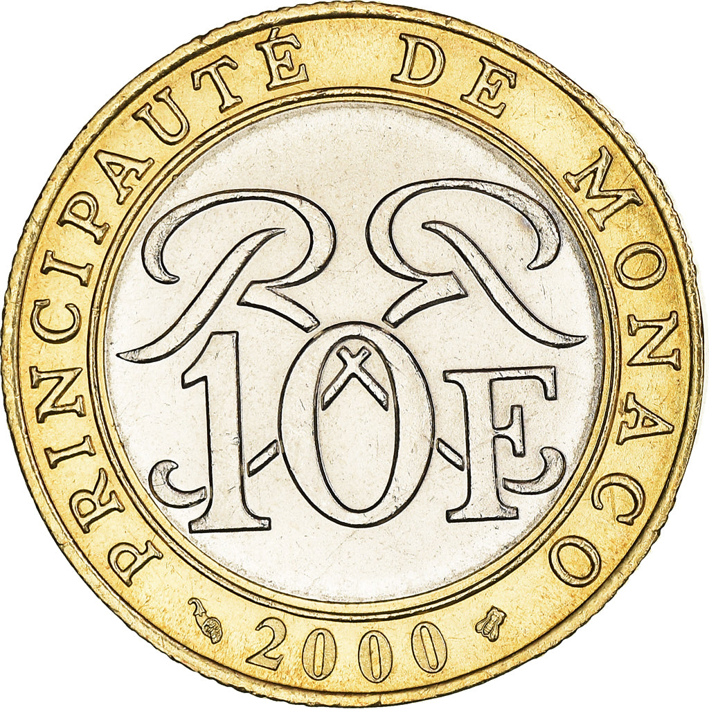 Moneta, Monaco, Rainier III, 10 Francs, 2000, SPL, Bi-metallico, KM:163