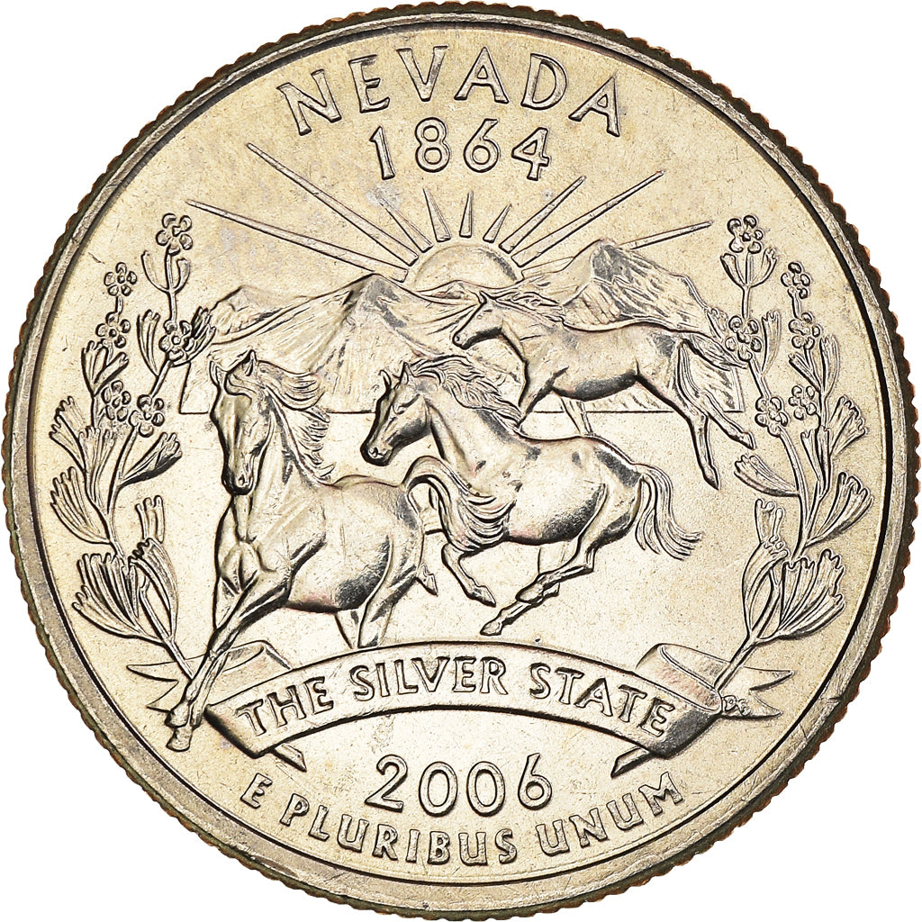 Coin, United States, 1/4 dollar, Quarter, 2006, U.S. Mint, Denver, Nevada, 1864