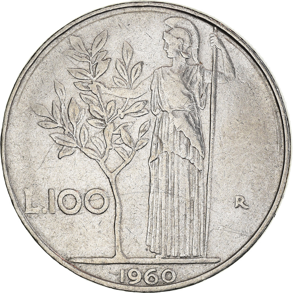 Coin, Italy, 100 Lire, 1960, Rome, EF(40-45), Stainless Steel, KM:96.1