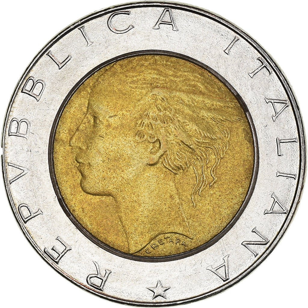 Coin, Italy, 500 Lire, 1989, Rome, EF(40-45), Bi-Metallic, KM:111