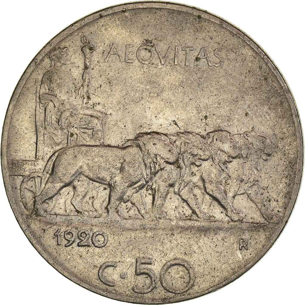 Moeda, Itália, Vittorio Emanuele III, 50 Centesimi, 1920, Rome, EF(40-45)