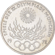 Monnaie, République fédérale allemande, 10 Mark, 1972, Stuttgart, SUP