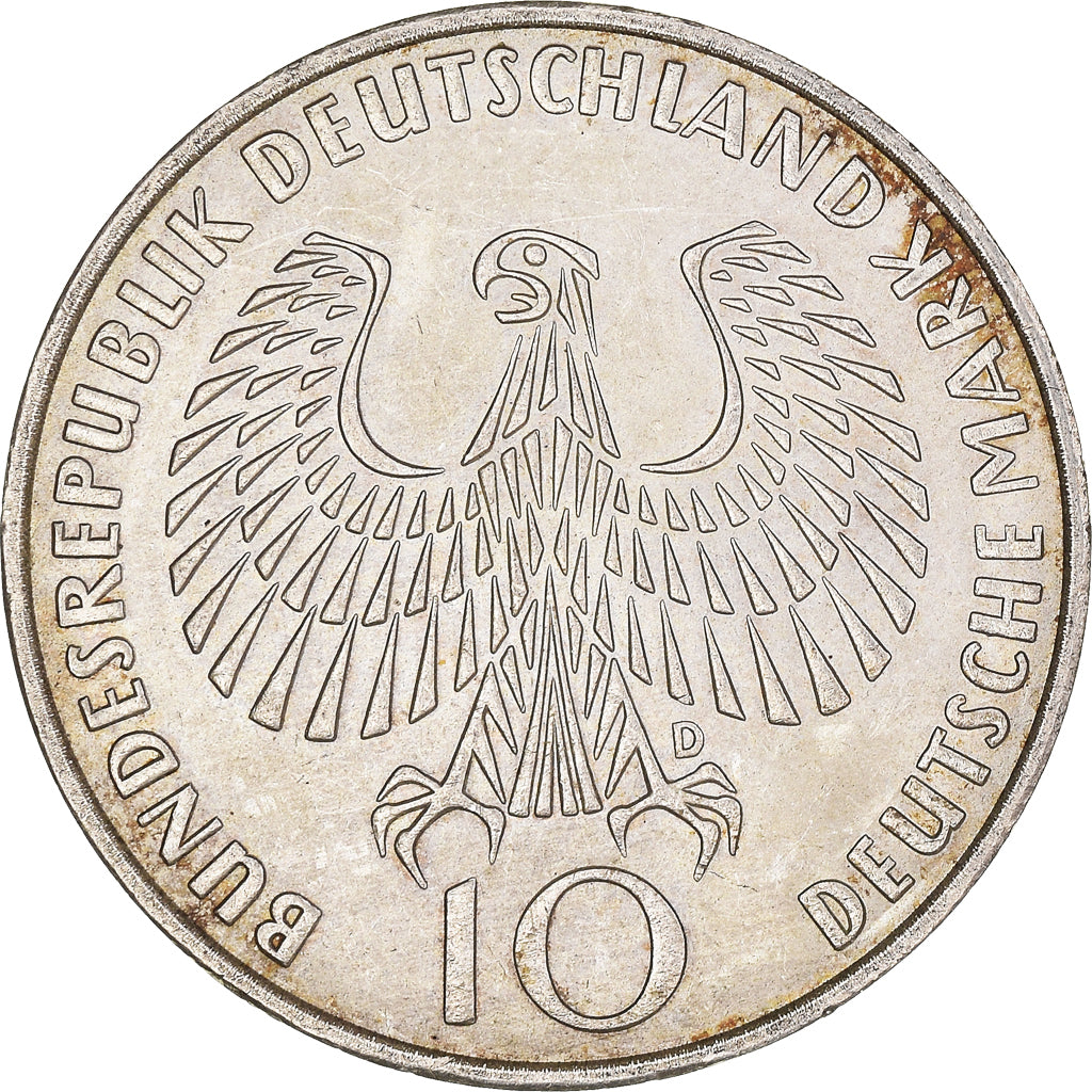 Coin, GERMANY - FEDERAL REPUBLIC, 10 Mark, 1972, Munich, AU(55-58), Silver
